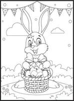 Happy Easter Coloring Pages for Kids vector