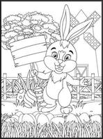 Happy Easter Coloring Pages for Kids vector