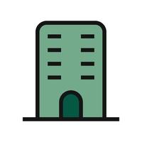 icono de línea de edificio de oficinas aislado sobre fondo blanco. icono negro plano y delgado en el estilo de contorno moderno. símbolo lineal y trazo editable. ilustración de vector de trazo simple y perfecto de píxeles.