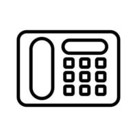 Landline phone icon line isolated on white background. Black flat thin icon on modern outline style. Linear symbol and editable stroke. Simple and pixel perfect stroke vector illustration