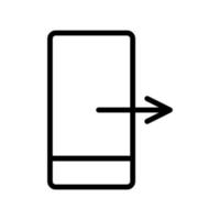 exportar datos desde la línea de iconos de teléfono aislada en fondo blanco. icono negro plano y delgado en el estilo de contorno moderno. símbolo lineal y trazo editable. ilustración de vector de trazo simple y perfecto de píxeles
