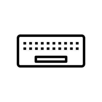 Keyboard icon line isolated on white background. Black flat thin icon on modern outline style. Linear symbol and editable stroke. Simple and pixel perfect stroke vector illustration