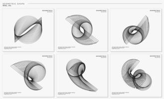 conjunto de vectores abstractos de líneas de mezcla modernas. colección de diseño de vector de línea dinámica.