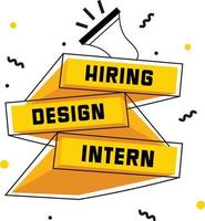 Design Intern Hiring Post Graphic vector