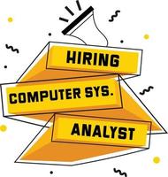 Computer System Analyst Hiring Post Graphic vector