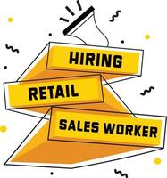 Retail Sales Worker Hiring Post Graphic vector