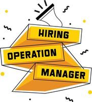 Operation Manager Hiring Post Graphic vector