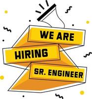 Senior Engineer Hiring Post Graphic vector