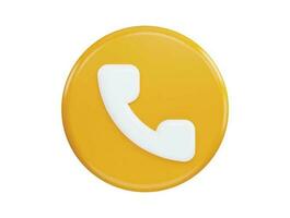 Phone call sign with 3d vector icon illustration