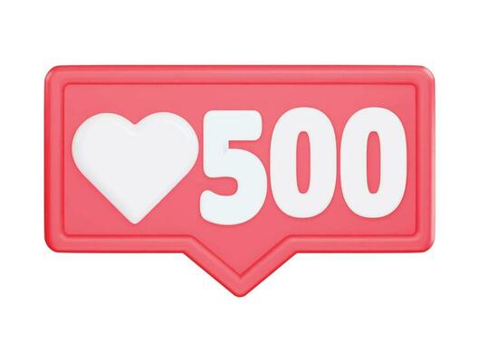 Social love react 3d rendering vector icon illustration