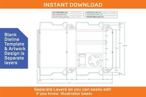 Custom box with window dieline template and 3D box design Blank dieline template vector