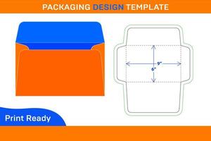 Booklet envelope 6x9 inch dieline template and 3D envelope vector file