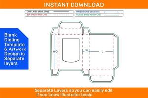 Tuck End box with transparent window box Dieline template and 3D box vector