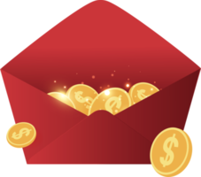 ilustração de dinheiro e envelope png