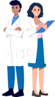 equipe médica . médicos com jaleco branco. personagens de desenhos  animados. vetor . 17415576 PNG