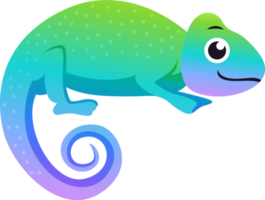 caméléon . personnage de dessin animé mignon. png