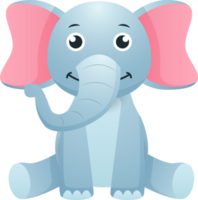 elefante . carino cartone animato personaggio . png