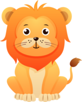 lion . personnage de dessin animé mignon. png