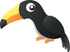 pássaro tucano. personagem de desenho animado bonito. png