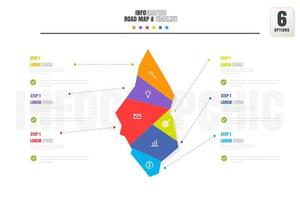 plantilla de diseño de infografías de línea de tiempo con 6 opciones, diagrama de proceso. vector