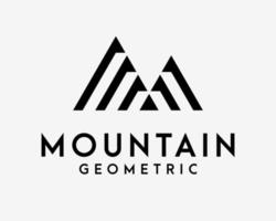 Mountain Peak Rock Hill Abstract Lines Geometric Luxury Modern Minimal Simple Vector Logo Design