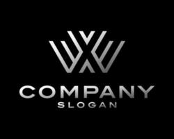 Letter WX XW Initials Line Art Lines Simple Minimalist Silver Luxury Elegant Vector Logo Design