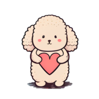 Cute Poodle kawaii with a heart png