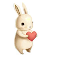 Cute Rabbit kawaii with a heart png