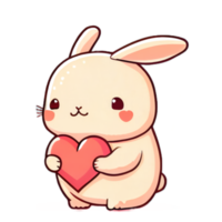 Cute Rabbit kawaii with a heart png
