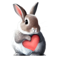 Cute Rabbit kawaii with a heart png