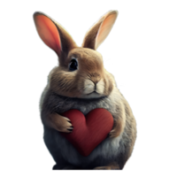 lindo conejo kawaii con un corazón png