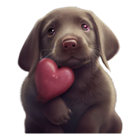 Cute Labrador Retriever kawaii with a heart png