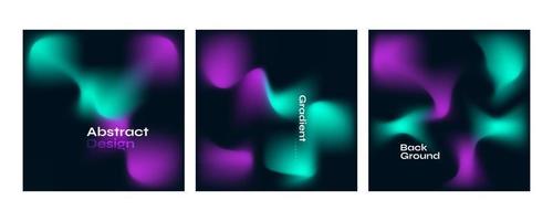 Set of Abstract Gradient Cover or Poster Design. Blurred Fluid Background vector