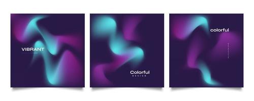 Set of Abstract Gradient Cover or Poster Design. Blurred Fluid Background vector