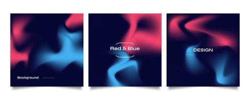 Set of Abstract Gradient Cover or Poster Design. Blurred Fluid Background vector