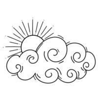 sun with cloud Celestial Illustration vector