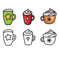 Coffee cup drink clipart Merry Christmas vector
