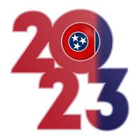 Pancarta de 2023 con la bandera del estado de Tennessee en el interior. ilustración vectorial vector