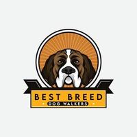 mejor logotipo de perro de raza, vintage, buena calidad y diseño de logotipo comercial