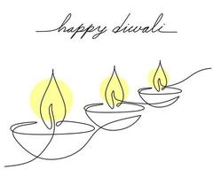 One line of three candles isolated on white background. vector