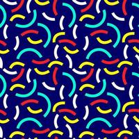 Brush line stroke shape seamless pattern on blue background. vector