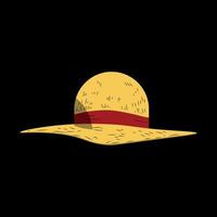 sombrero de paja de luffy. animado de una pieza vector