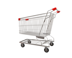 Empty shopping cart on transparent background, PNG file