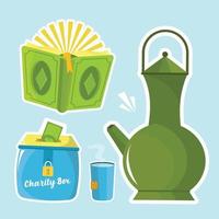 Islamic ramadan element collections in flat illustration vector