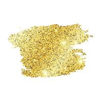 Golden Paint Glittering backdrop on a white background. Background with gold sparkles and glitter effect. Empty space for your text. Vector illustration