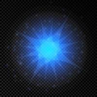 Light effect of lens flares. Blue glowing lights starburst effects with sparkles vector