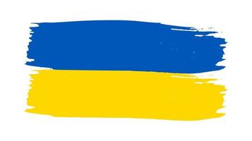 Ukrainian national flag in grunge style vector