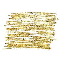 Golden Paint Glittering backdrop on a white background. Background with gold sparkles and glitter effect. Empty space for your text. Vector illustration