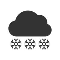 Cloud with snowfall Icon. Dark weather icon on white background. Vector illustration.