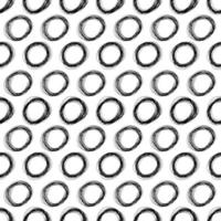 Seamless pattern with black sketch hand drawn pencil scribble ellipse shape on white background. Abstract grunge texture. Vector illustration